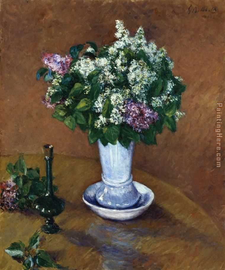 Still Life with a Vase of Lilacs painting - Gustave Caillebotte Still Life with a Vase of Lilacs art painting